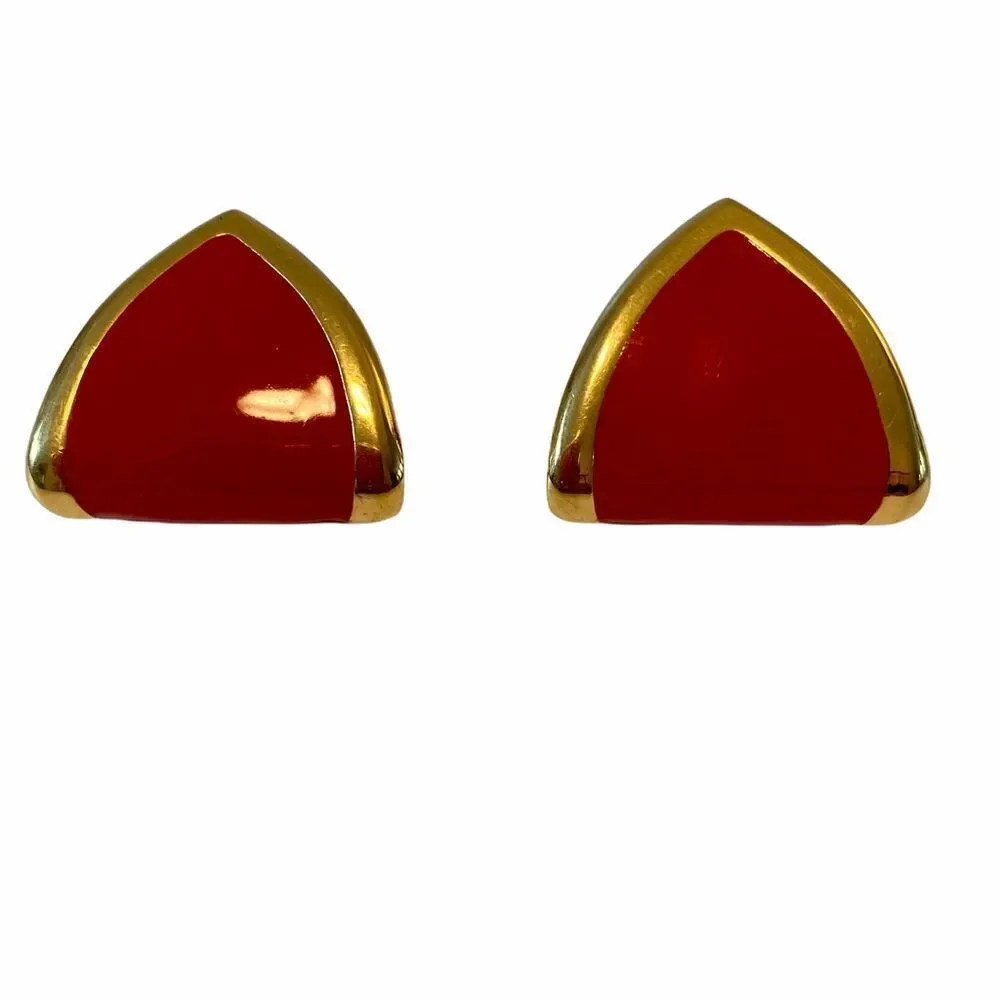 Vintage Red & Gold Earrings.